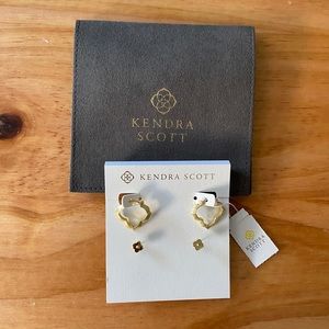 Kendra Scott Abbie Stud & Huggie Earrings Set in Vintage Gold